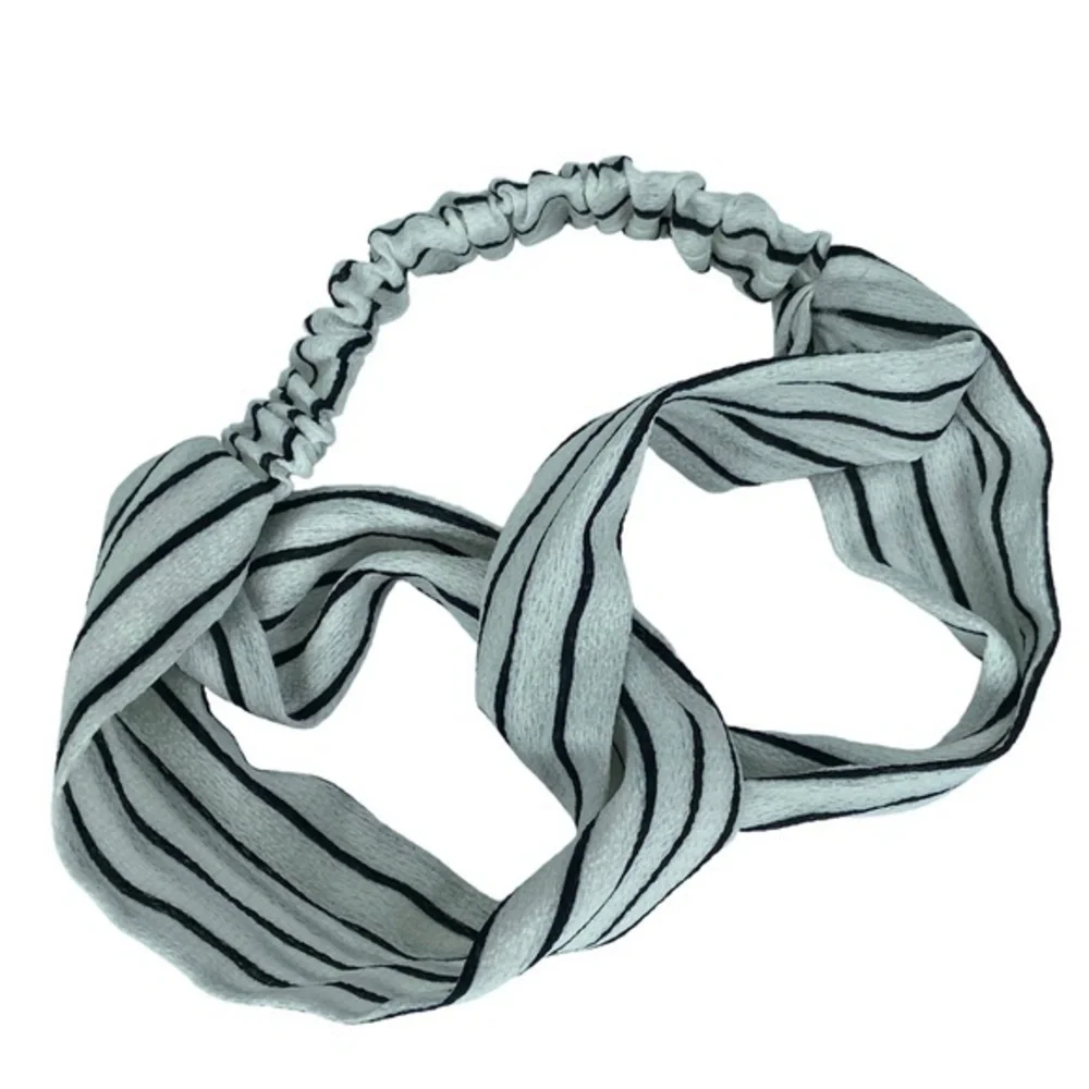 Cross‎ Knot Georgette Fabric Headband Elastic Hair Accessory Striped Print Boho